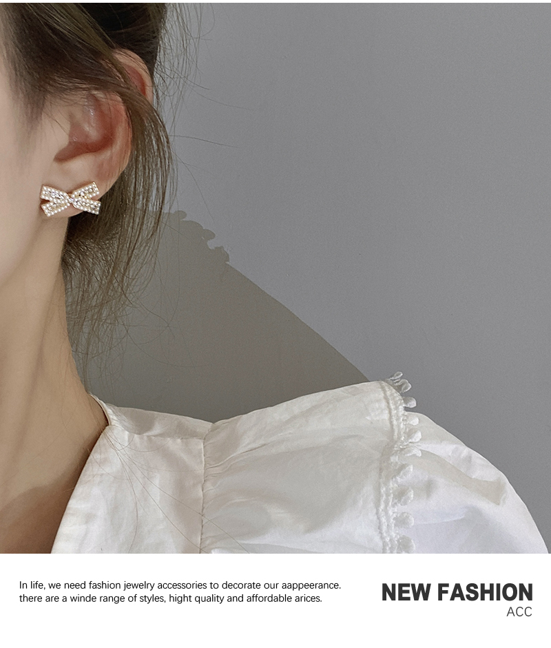 new fashion style Pearl zircon bowknot earringspicture7