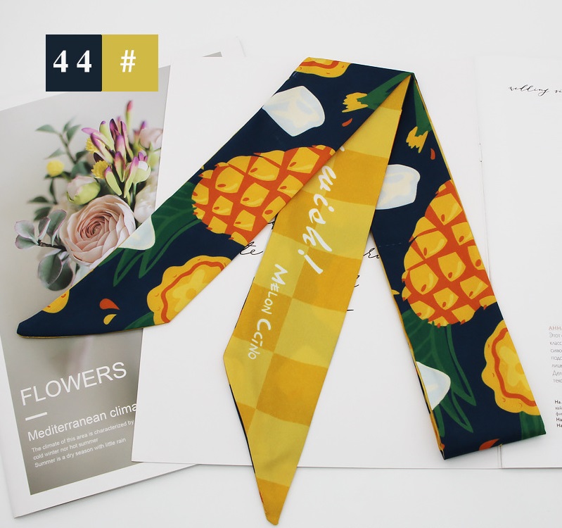 fashion new style fruit flower long tie hair silk scarf headbandpicture17