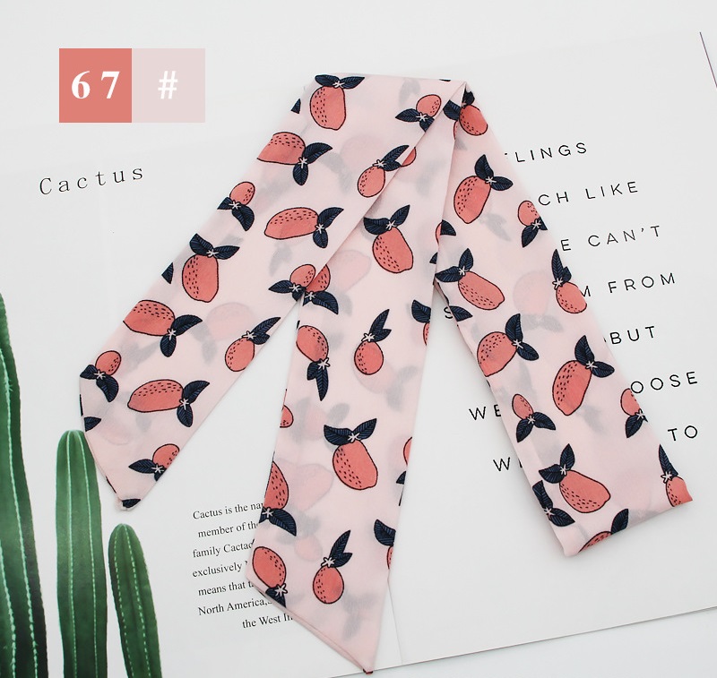 French fashion style new long tie hair silk scarf bow knot letter wave dot hair bandpicture12
