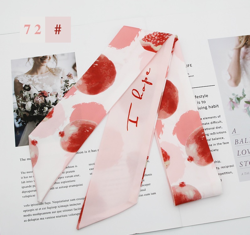 French fashion style new long tie hair silk scarf bow knot letter wave dot hair bandpicture22