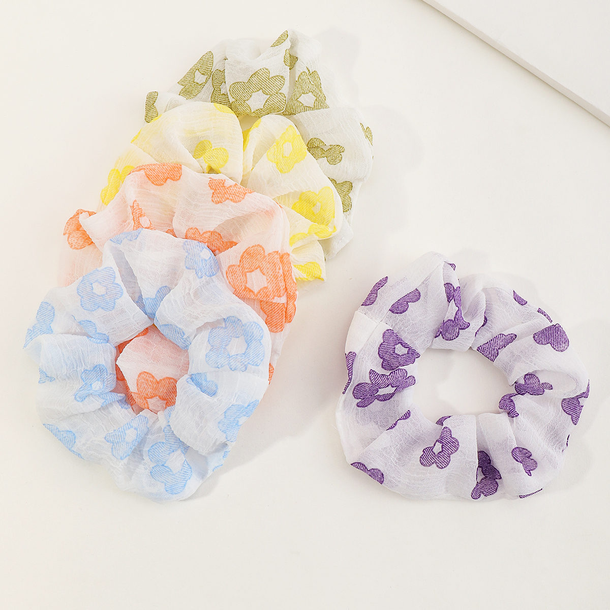 French fashion style Chiffon Floral Retro hair scrunchies setpicture1