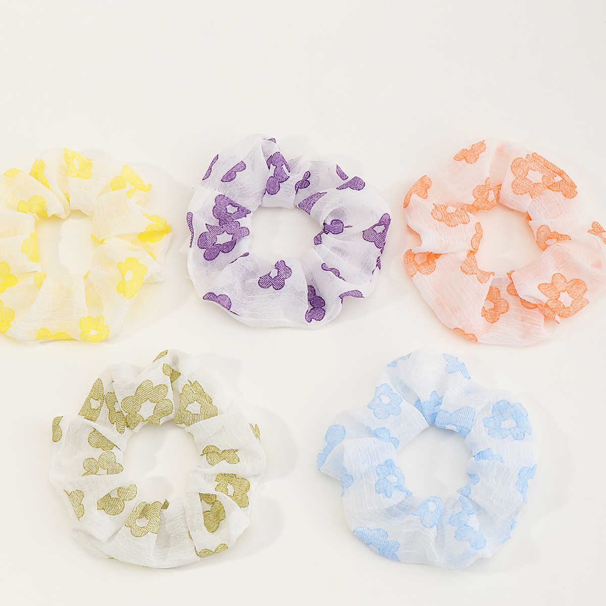 French fashion style Chiffon Floral Retro hair scrunchies setpicture4