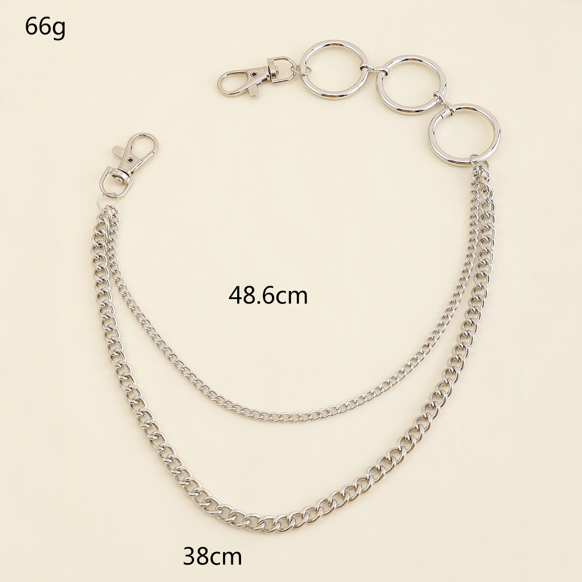 korean fashion new style simple double trouser chain