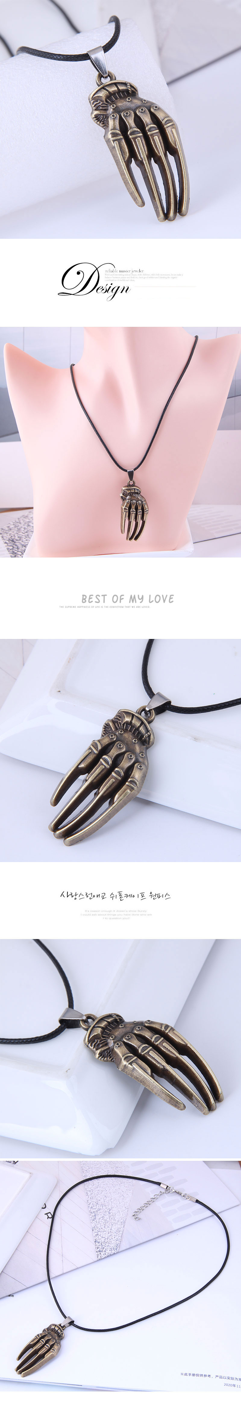 fashion new style concise handgrabbing wax rope necklacepicture1