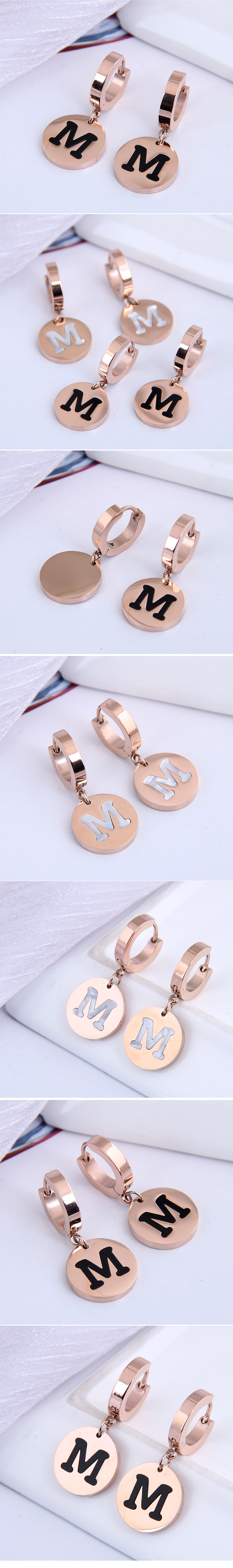 Korean fashion round M letter earringspicture1