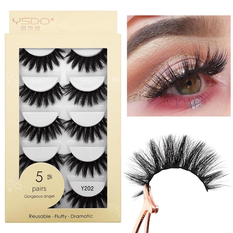 5 pairs of false eyelashes 3d multilayer imitation mink hair natural thick eyelashespicture14