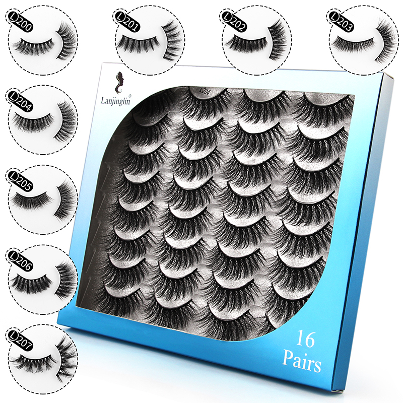 16 pairs mixed false eyelashes 3d imitation mink hair thick and exaggerated eyelashespicture37