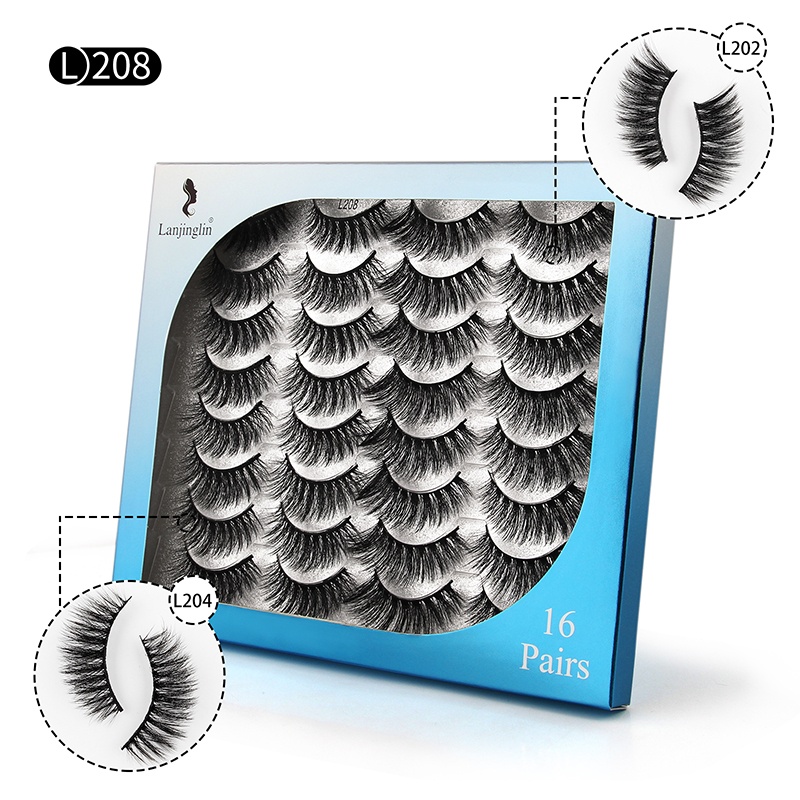 16 pairs mixed false eyelashes 3d imitation mink hair thick and exaggerated eyelashespicture18