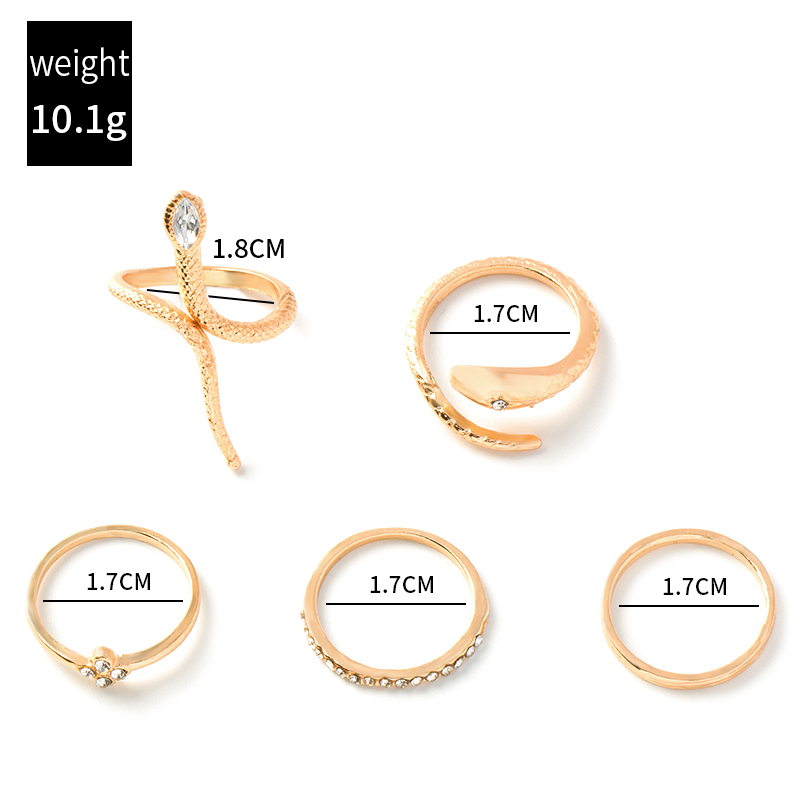 fashion open snake shape geometric ring set