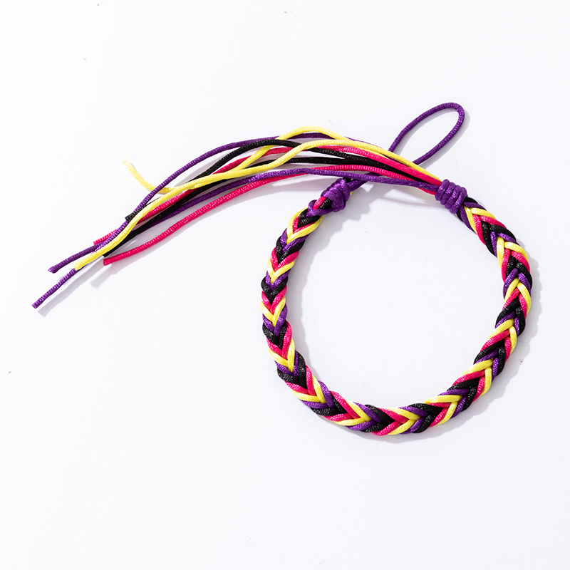 simple handmade rope color contrast braided braceletpicture1