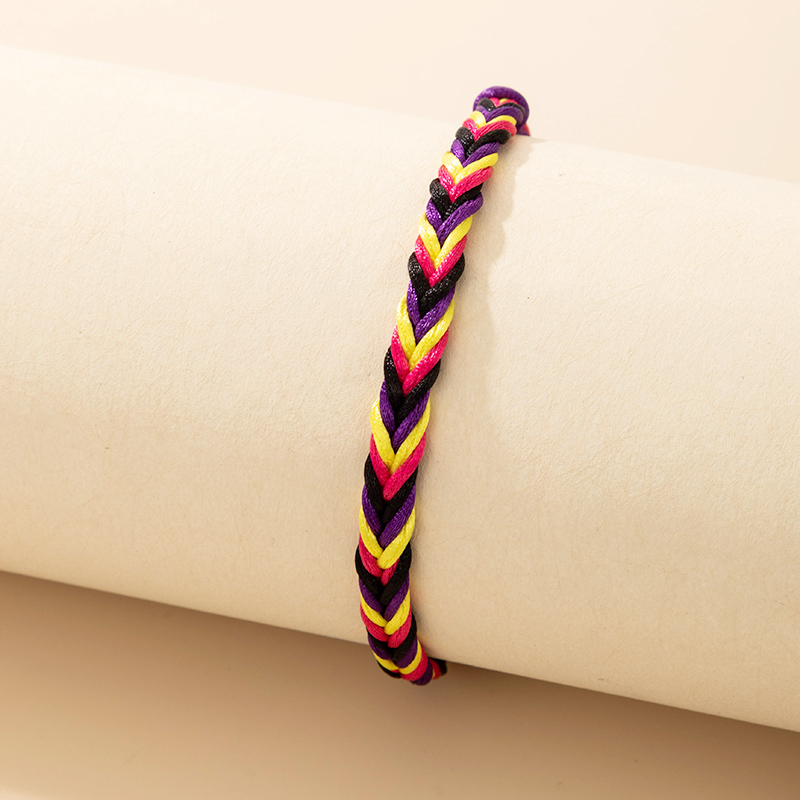simple handmade rope color contrast braided braceletpicture2