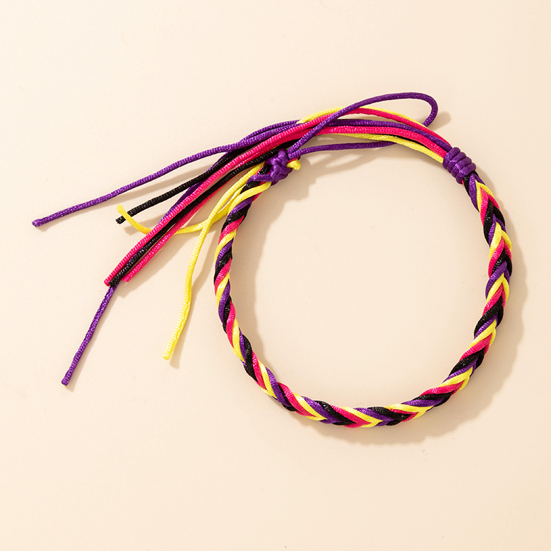 simple handmade rope color contrast braided braceletpicture3