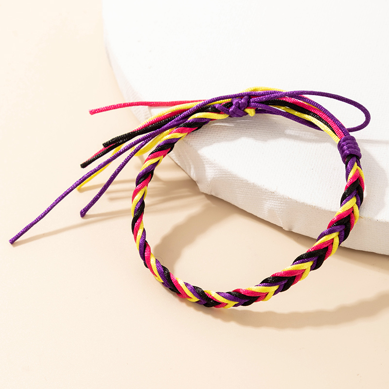 simple handmade rope color contrast braided braceletpicture4