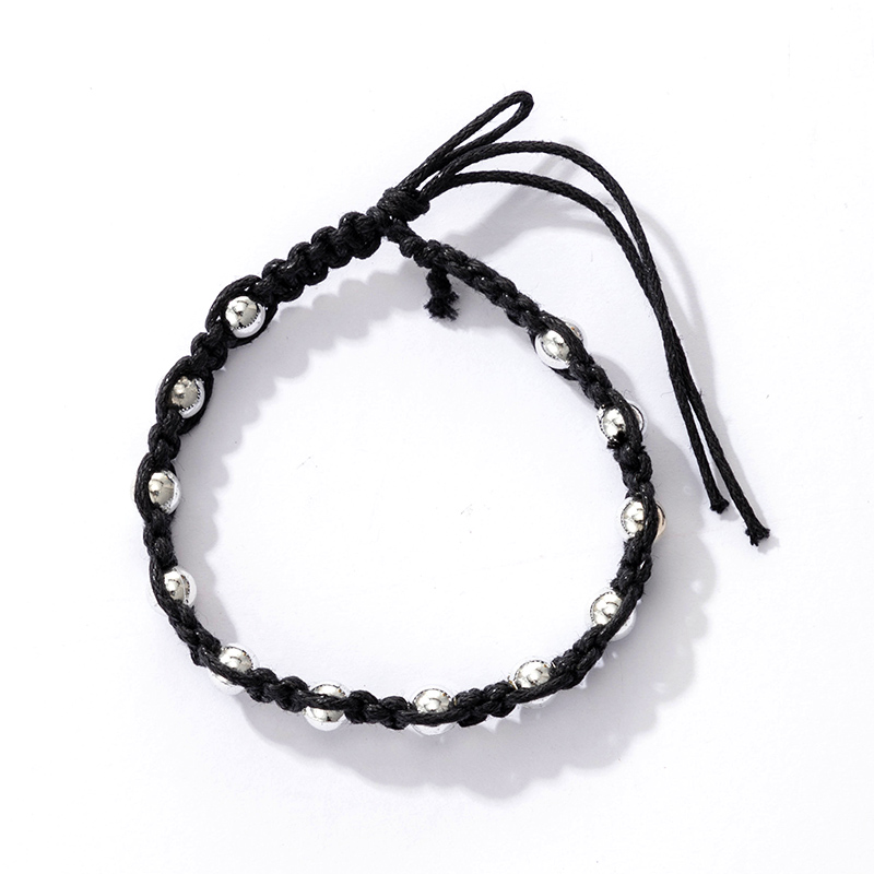 Simple Black String Bead Handmade Braceletpicture1