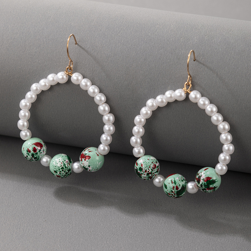Nihaojewelry boucles d39oreilles cercle de perles de contraste de couleur simple bijoux en grospicture1