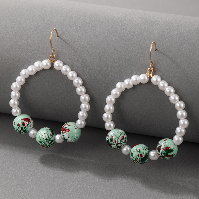 Nihaojewelry boucles d39oreilles cercle de perles de contraste de couleur simple bijoux en grospicture2
