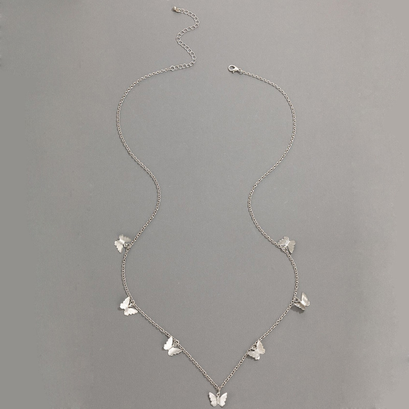 Nihaojewelry jewelry wholesale silver butterfly tassel waist chain