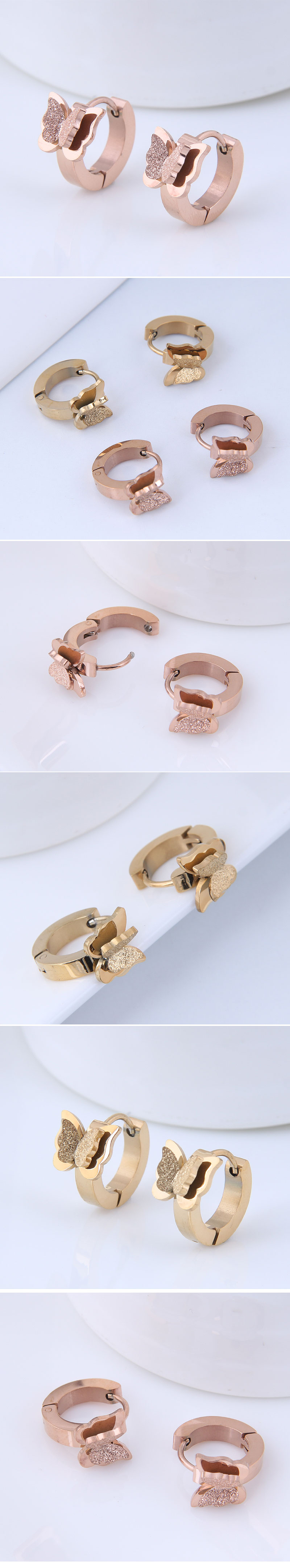 Korean titanium steel butterfly earringspicture1