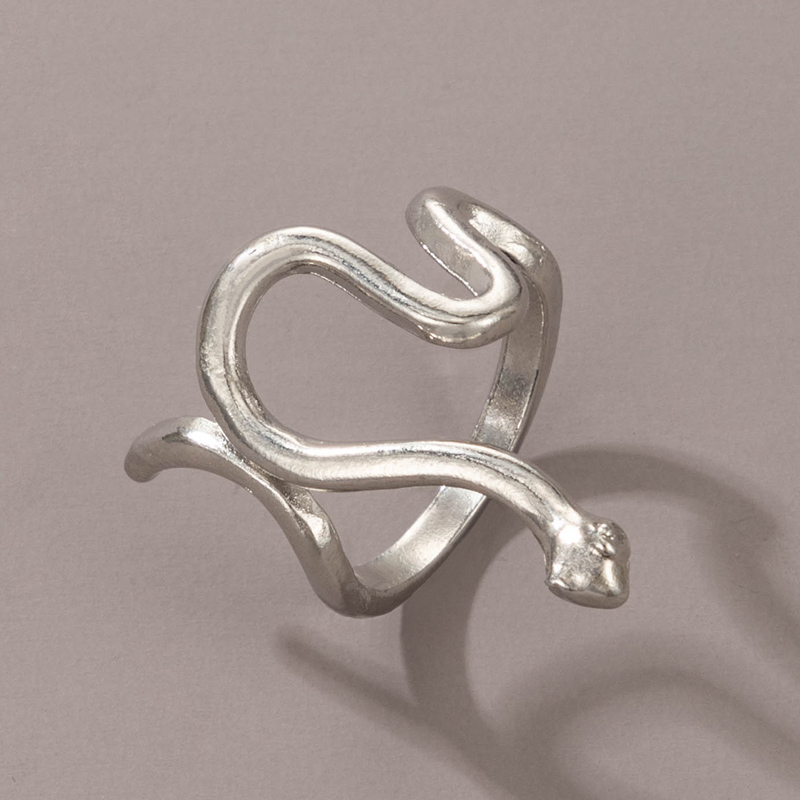 simple snake shape alloy ringpicture1