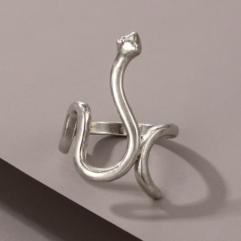 simple snake shape alloy ringpicture4