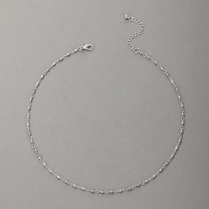 Simple Ring Beaded Silver Necklacepicture1