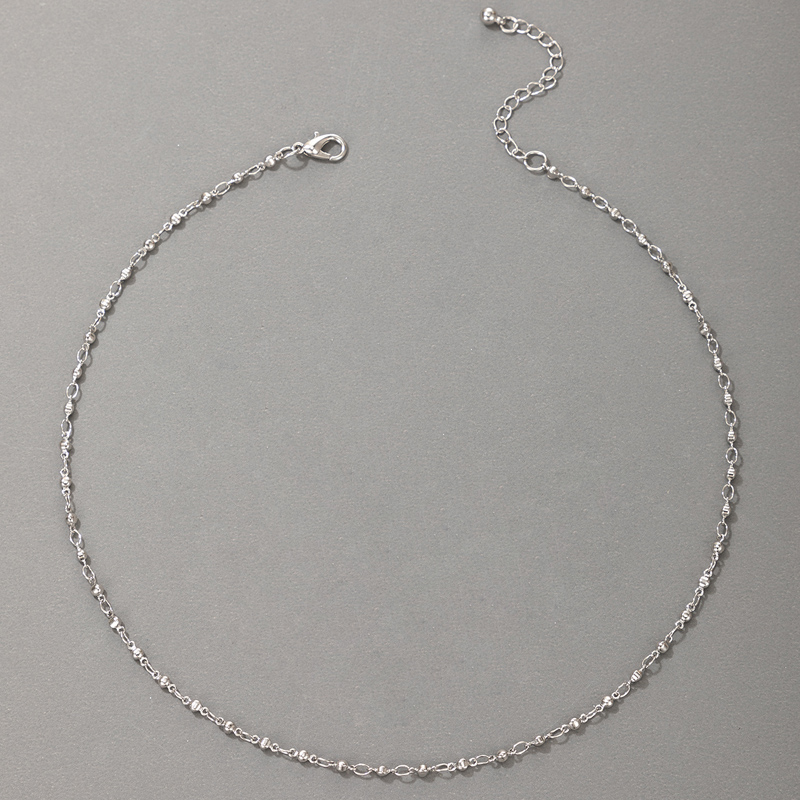 Simple Ring Beaded Silver Necklacepicture2