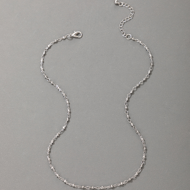 Simple Ring Beaded Silver Necklacepicture3