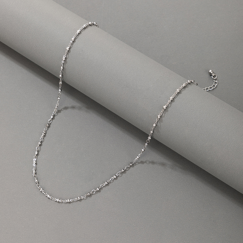 Simple Ring Beaded Silver Necklacepicture4