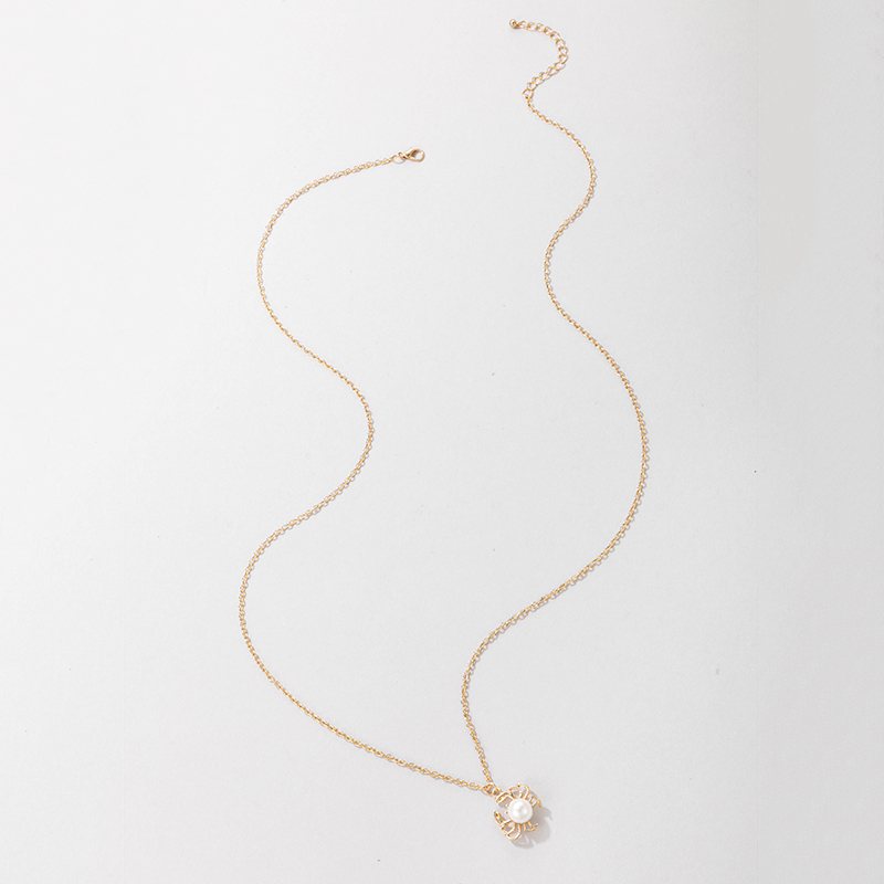 Nihaojewelry bijoux en gros collier pendentif crabe perle mignonpicture2