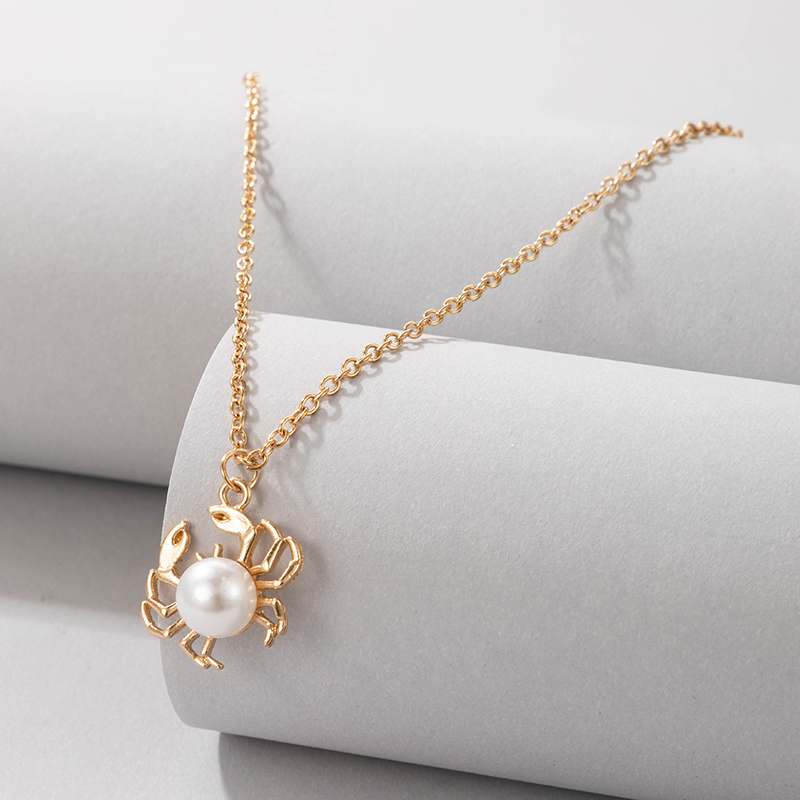 Nihaojewelry bijoux en gros collier pendentif crabe perle mignonpicture3