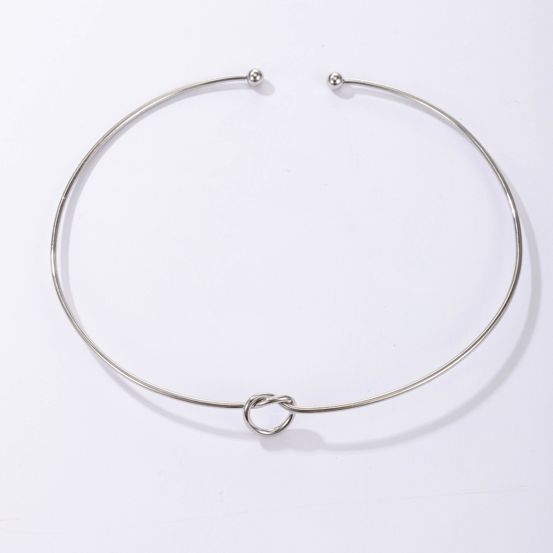 simple knotted circle alloy open necklacepicture3