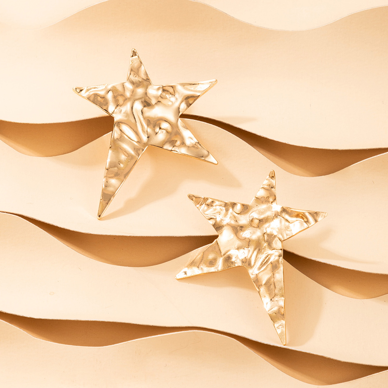 Simple fashion star golden fivepointed star earringspicture3