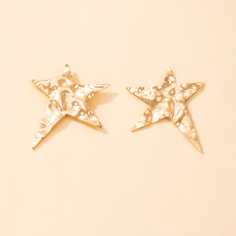 Simple fashion star golden fivepointed star earringspicture4