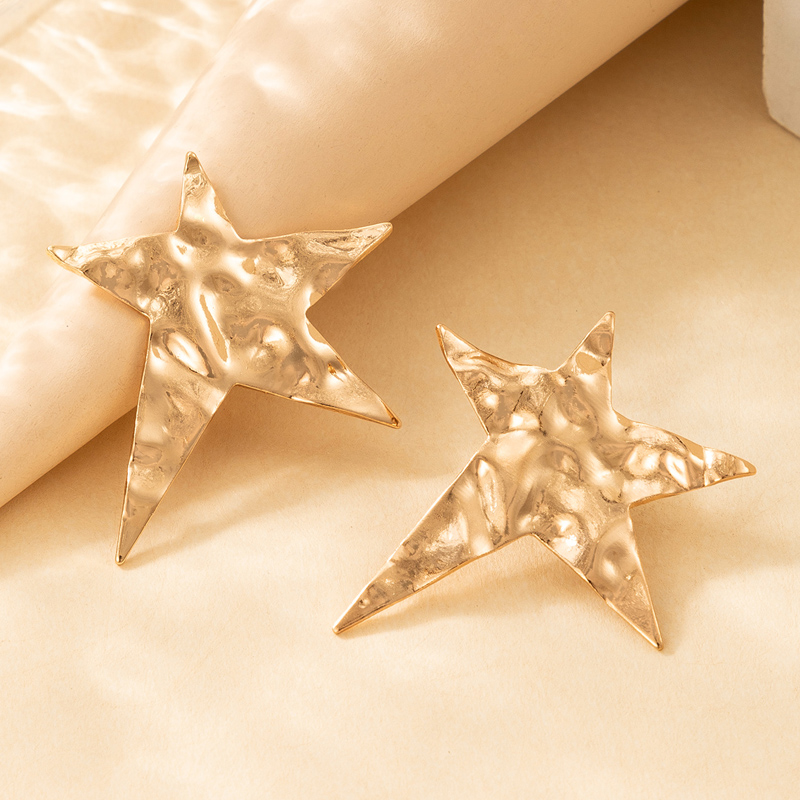 Simple fashion star golden fivepointed star earringspicture6