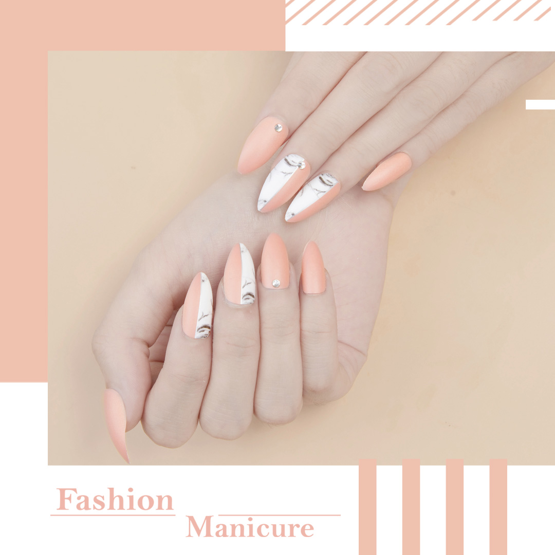 Simple marble pattern skin tone nail stickerspicture2