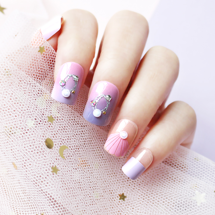 Fashion violet wind simple bridal nail piecespicture1