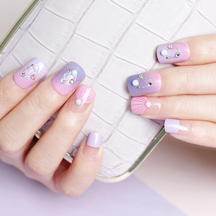 Fashion violet wind simple bridal nail piecespicture4