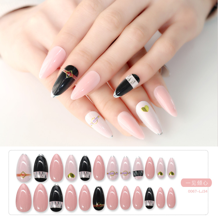 Fashion Finished Fake Nails Manicure Sheets 24 Piecespicture1