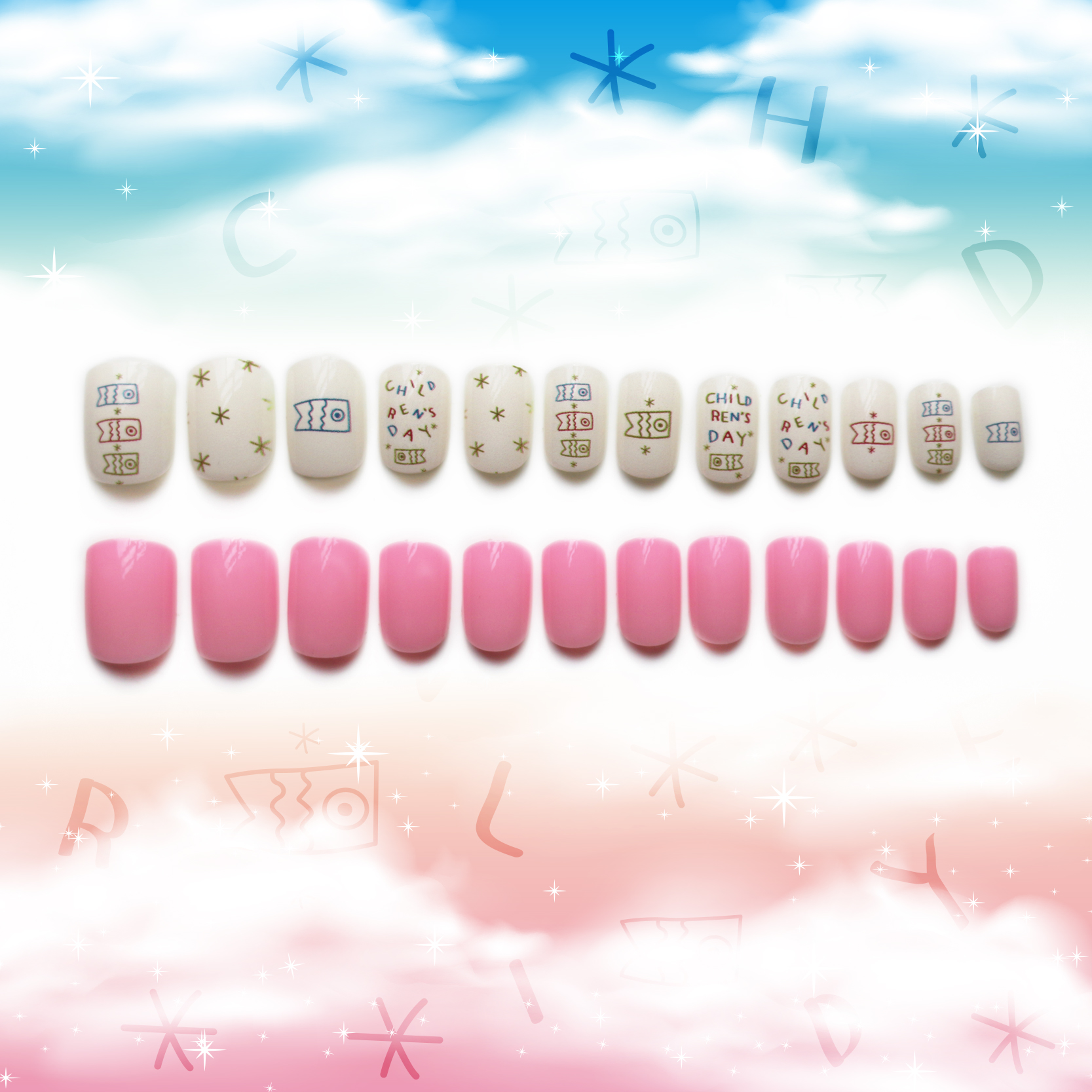 Fashion childrens wear nails selfadhesivepicture1
