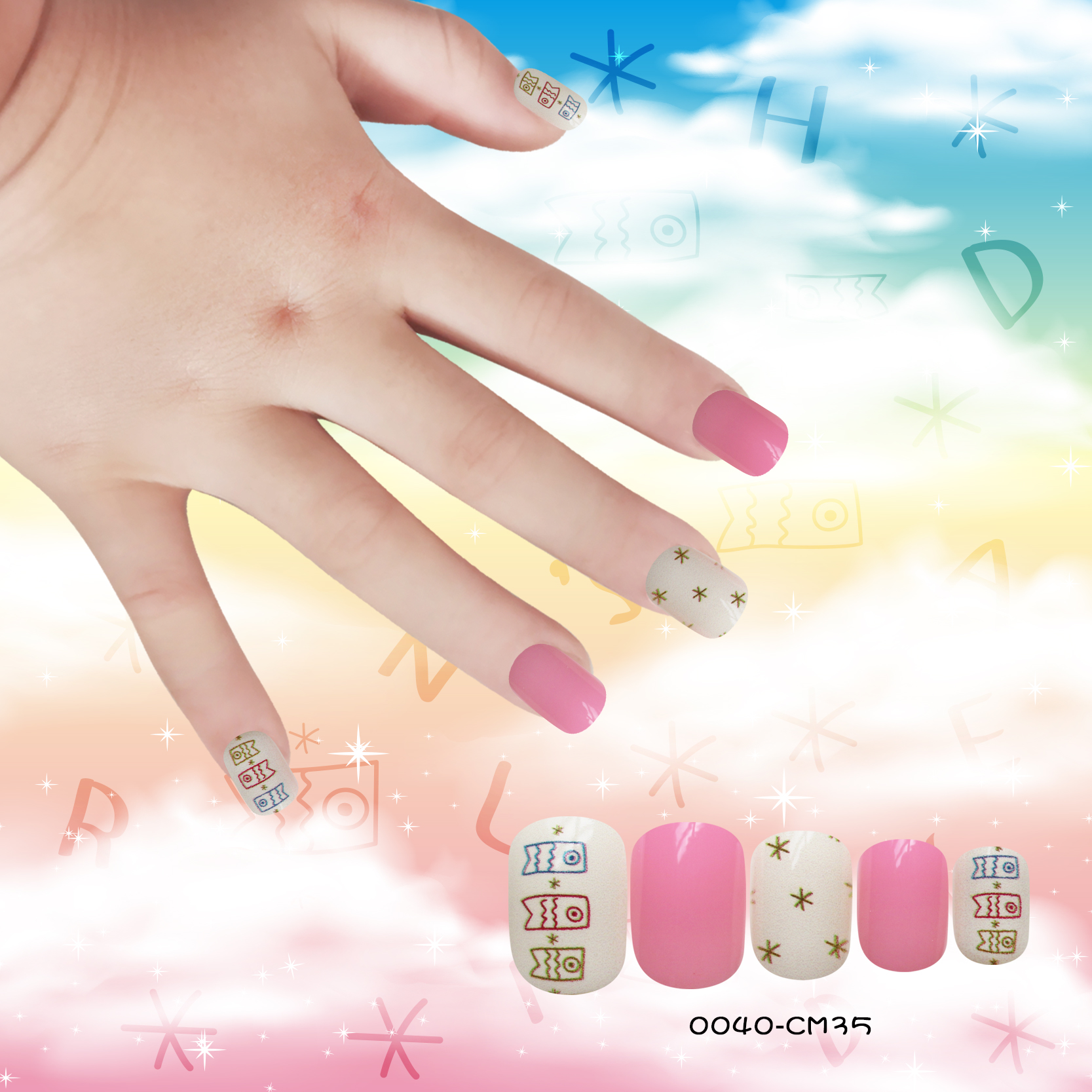 Fashion childrens wear nails selfadhesivepicture2