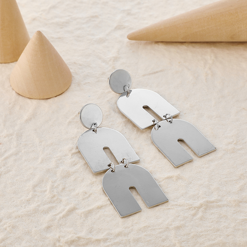 simple irregular silver alloy earrings wholesalepicture6