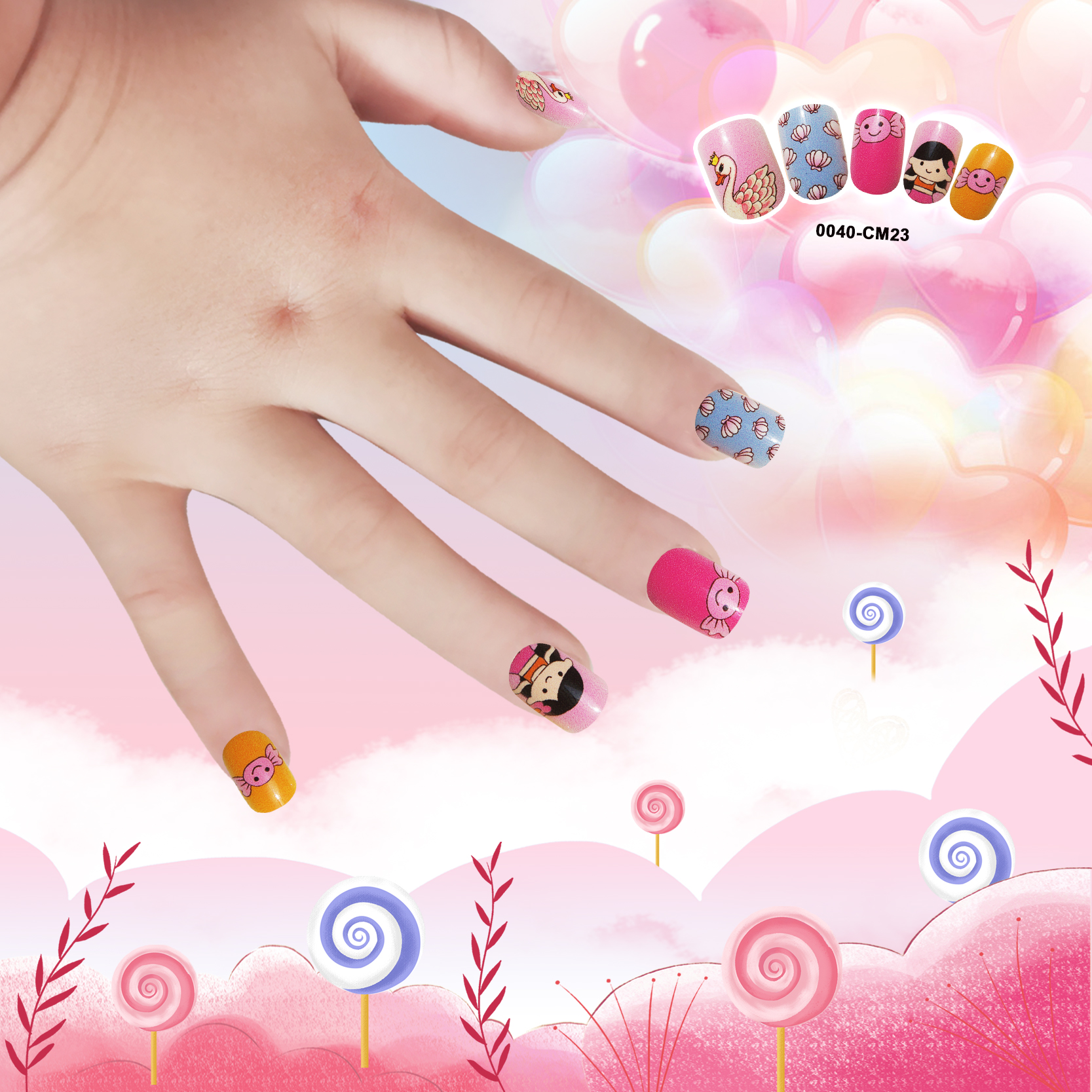 Fashion childrens fake nail patchespicture3