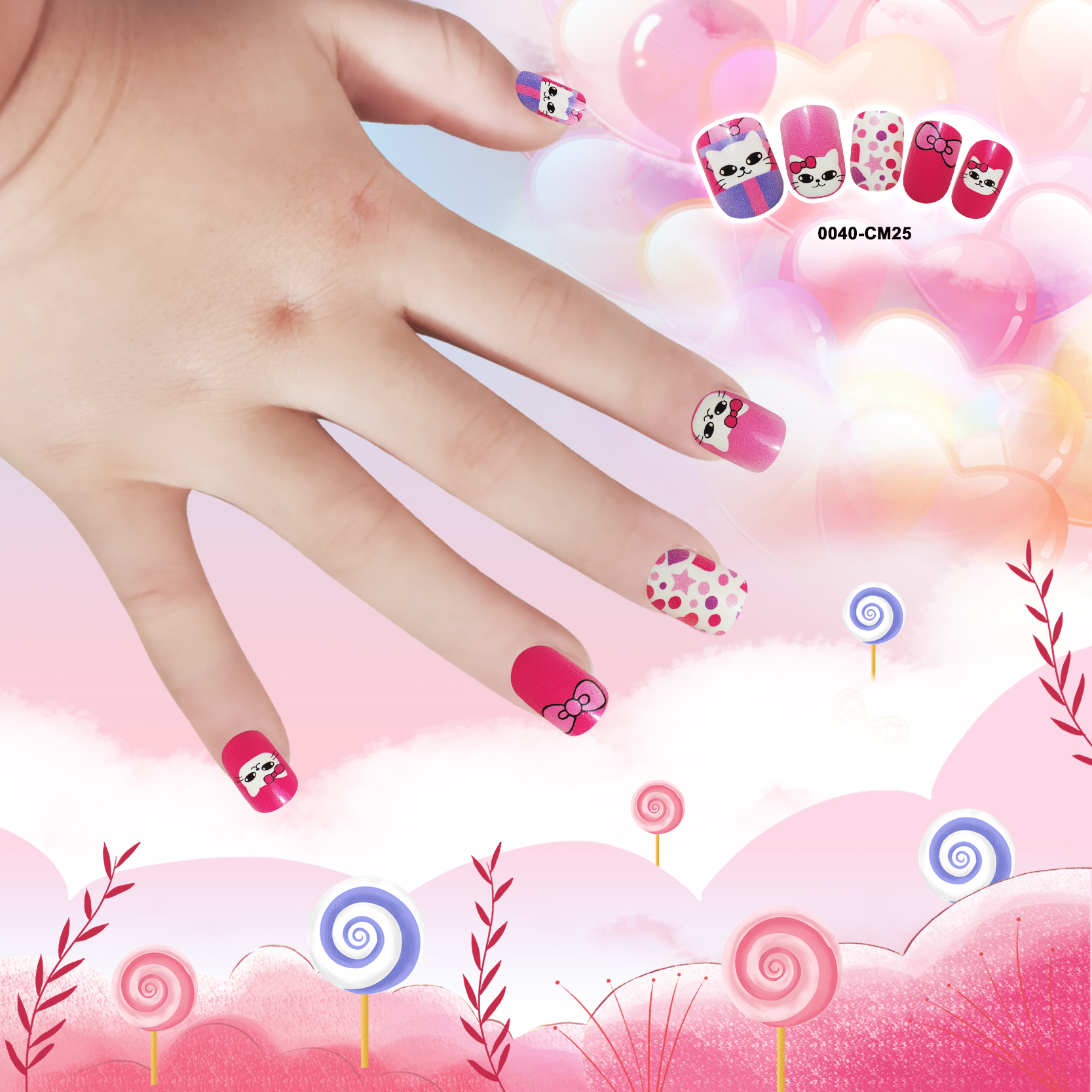 Korean childrens fake nail patchespicture1
