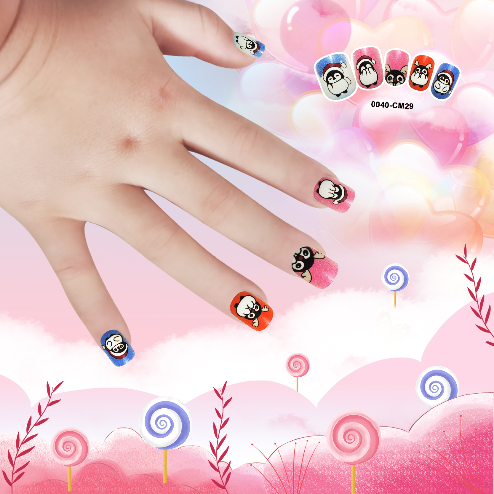 Fashion color childrens nail patchespicture3