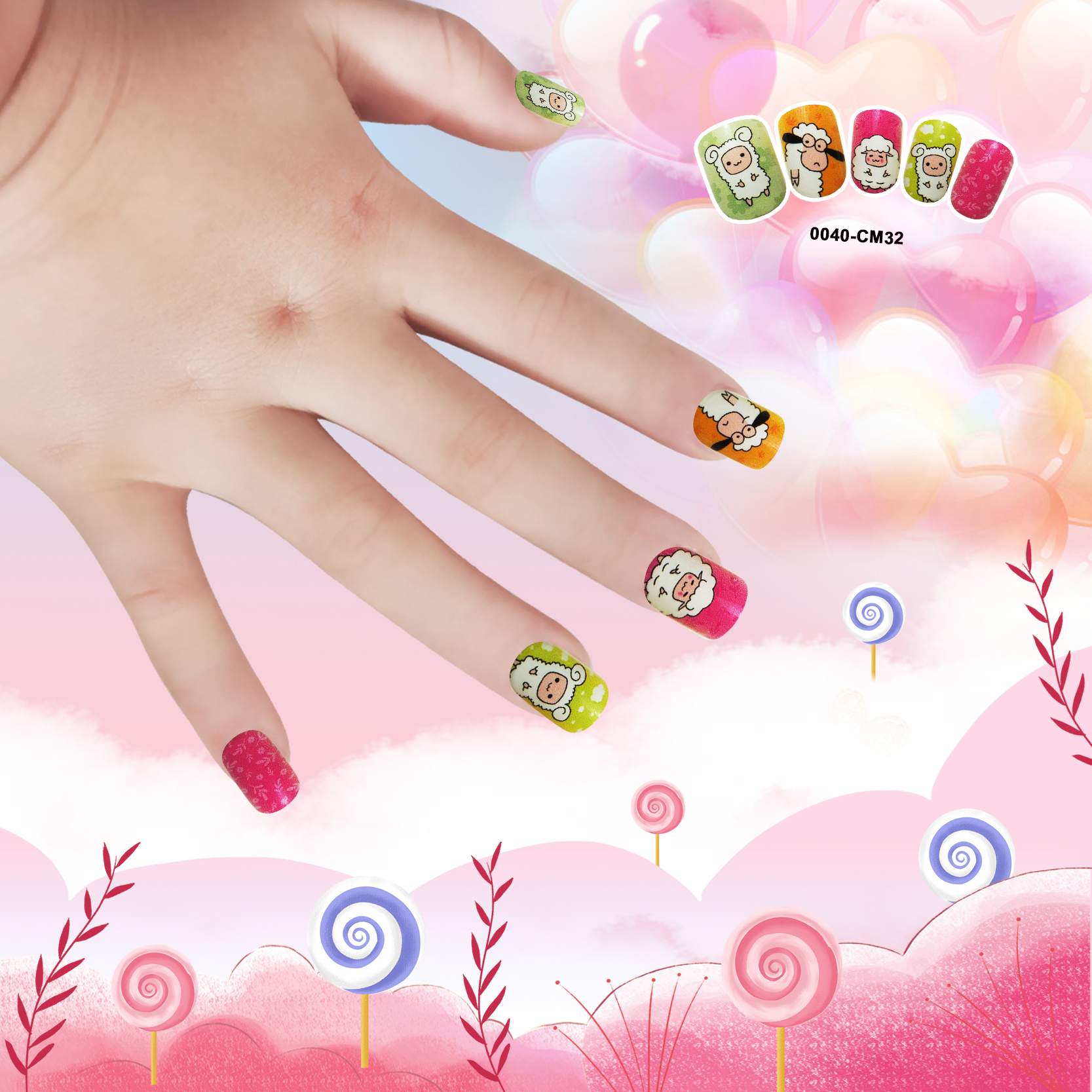 Fashion childrens fake nails patchespicture2