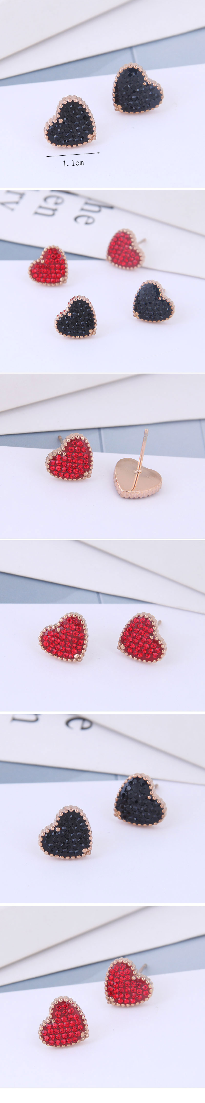 Korean fashion titanium steel heart diamond earringspicture1