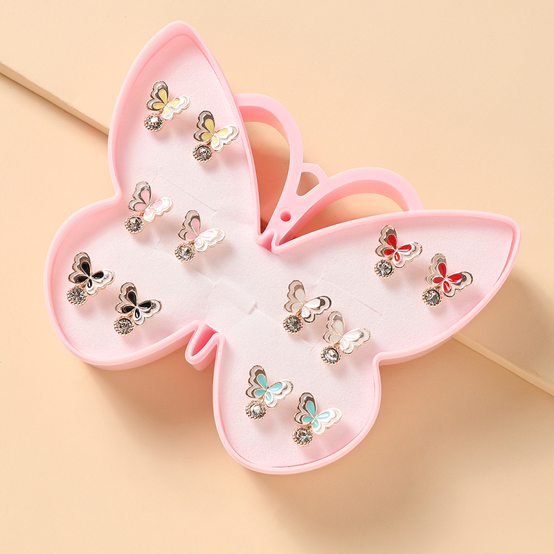 Cartoon Butterfly Stud Earrings Childrenu0027s Jewelry Gift Set