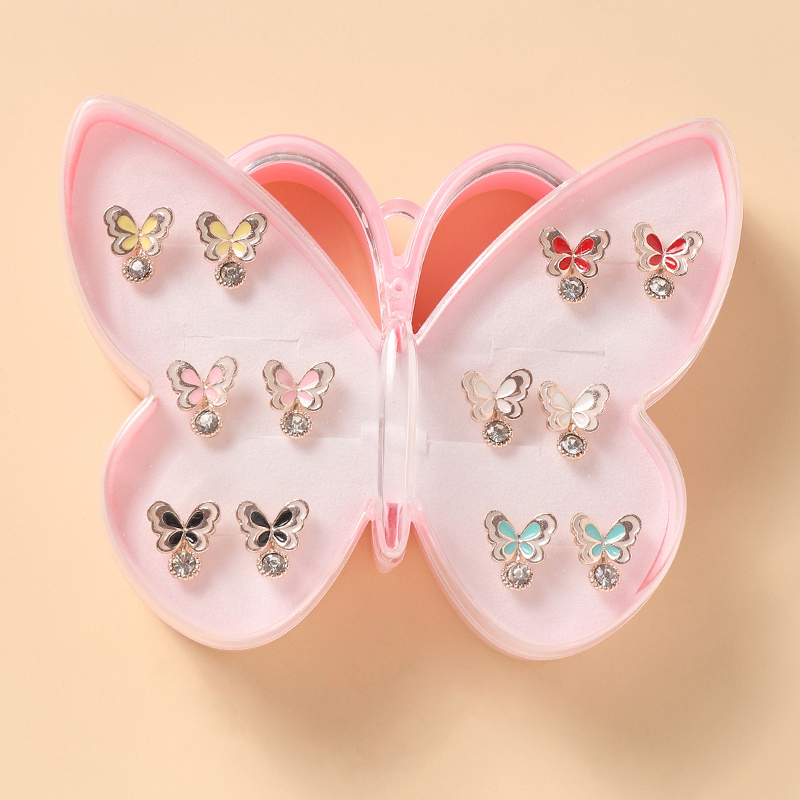 Cartoon Butterfly Stud Earrings Childrenu0027s Jewelry Gift Set