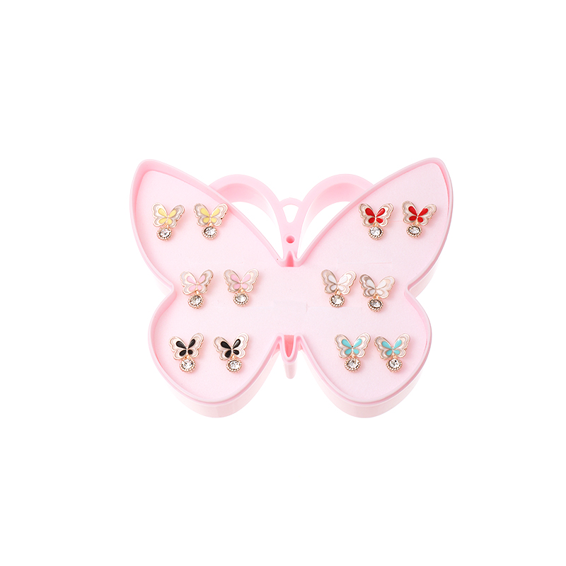 Cartoon Butterfly Stud Earrings Childrenu0027s Jewelry Gift Set