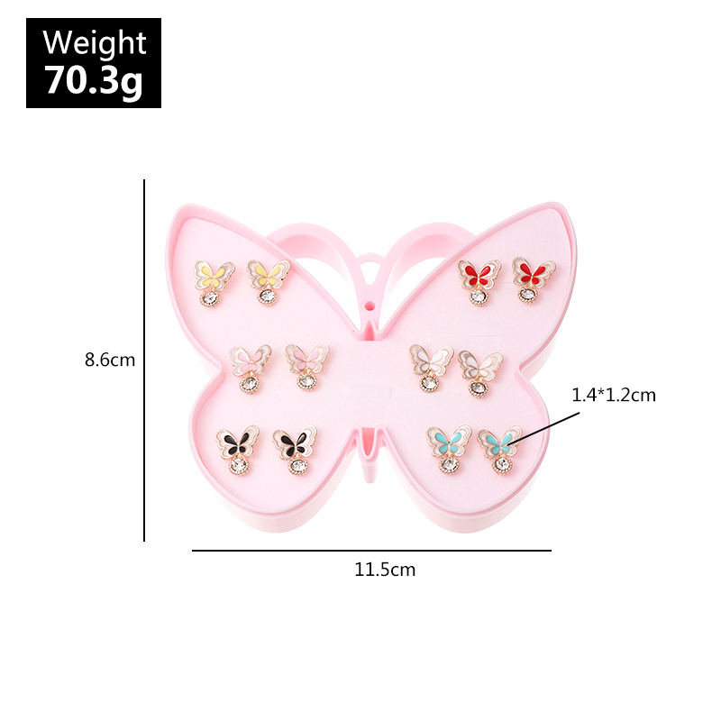 Cartoon Butterfly Stud Earrings Childrenu0027s Jewelry Gift Set